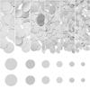 1box Plastic Sequins/Paillette Pendants Flake Paillette Flat Round Silver 8~25x0.2~0.4mm Hole: 1.4mm 880pcs/box