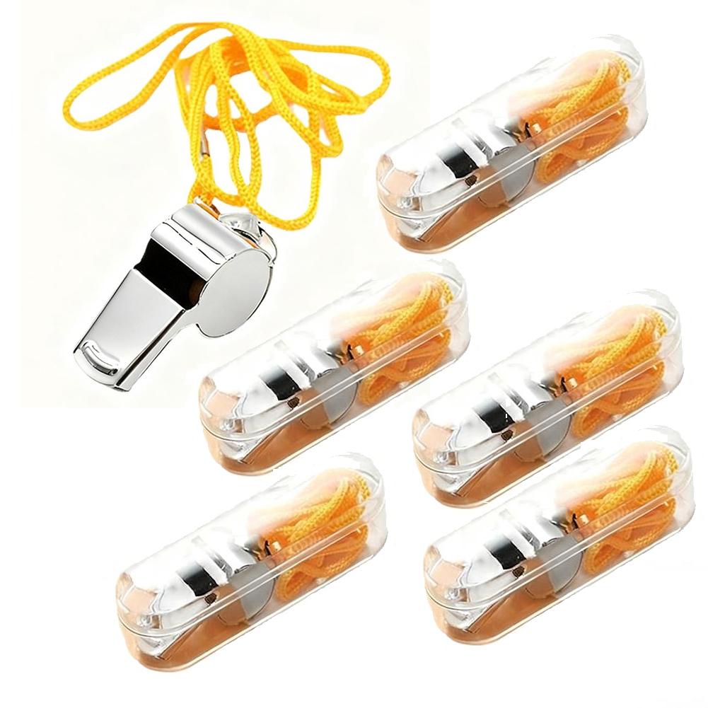 Whistle for Coaches, 1/5/10PCS Metal Whistles for Adults with Lanyard, Loud Sport Whistle for Referee Teacher Police Soccer Gym