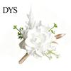 Lifelike Rose Colors Pin Men Simulated Corsage Lightweight Compact Size Brooch Forest Style Lapel Suit Decoration with Green Leaves Vine Elements Prom