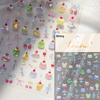 Lovely Strawberry Rabbit Cartoon 5D Embossed Reliefs Self Adhesive Nail Art Decorations Stickers 3D Manicure Decals