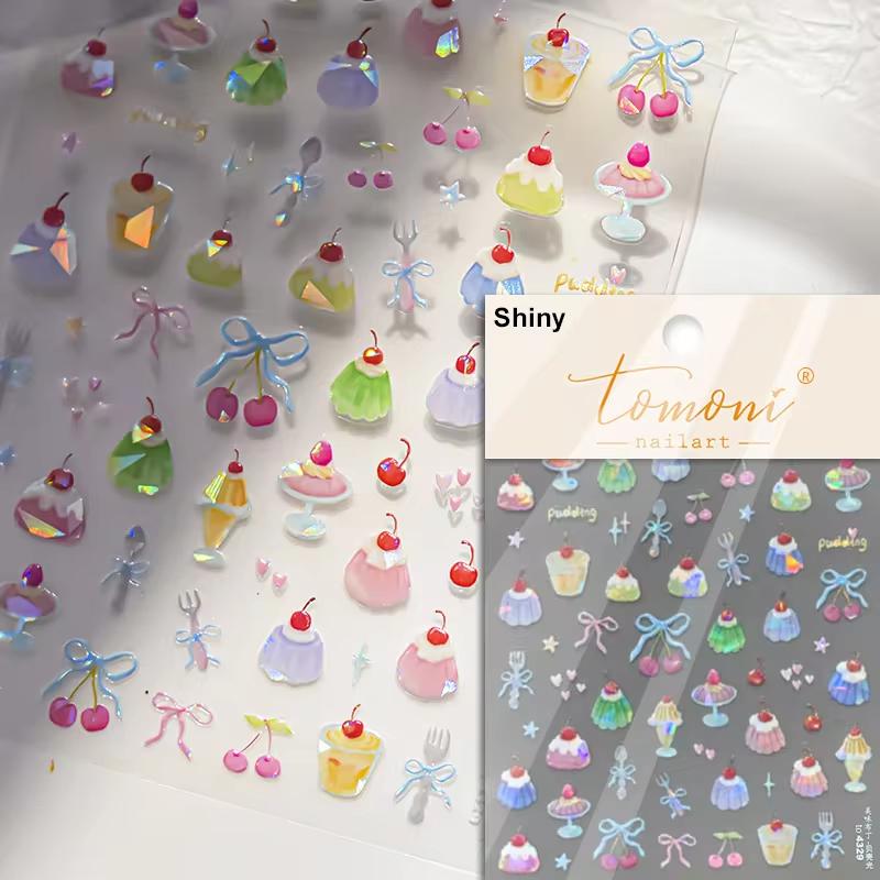 Lovely Strawberry Rabbit Cartoon 5D Embossed Reliefs Self Adhesive Nail Art Decorations Stickers 3D Manicure Decals