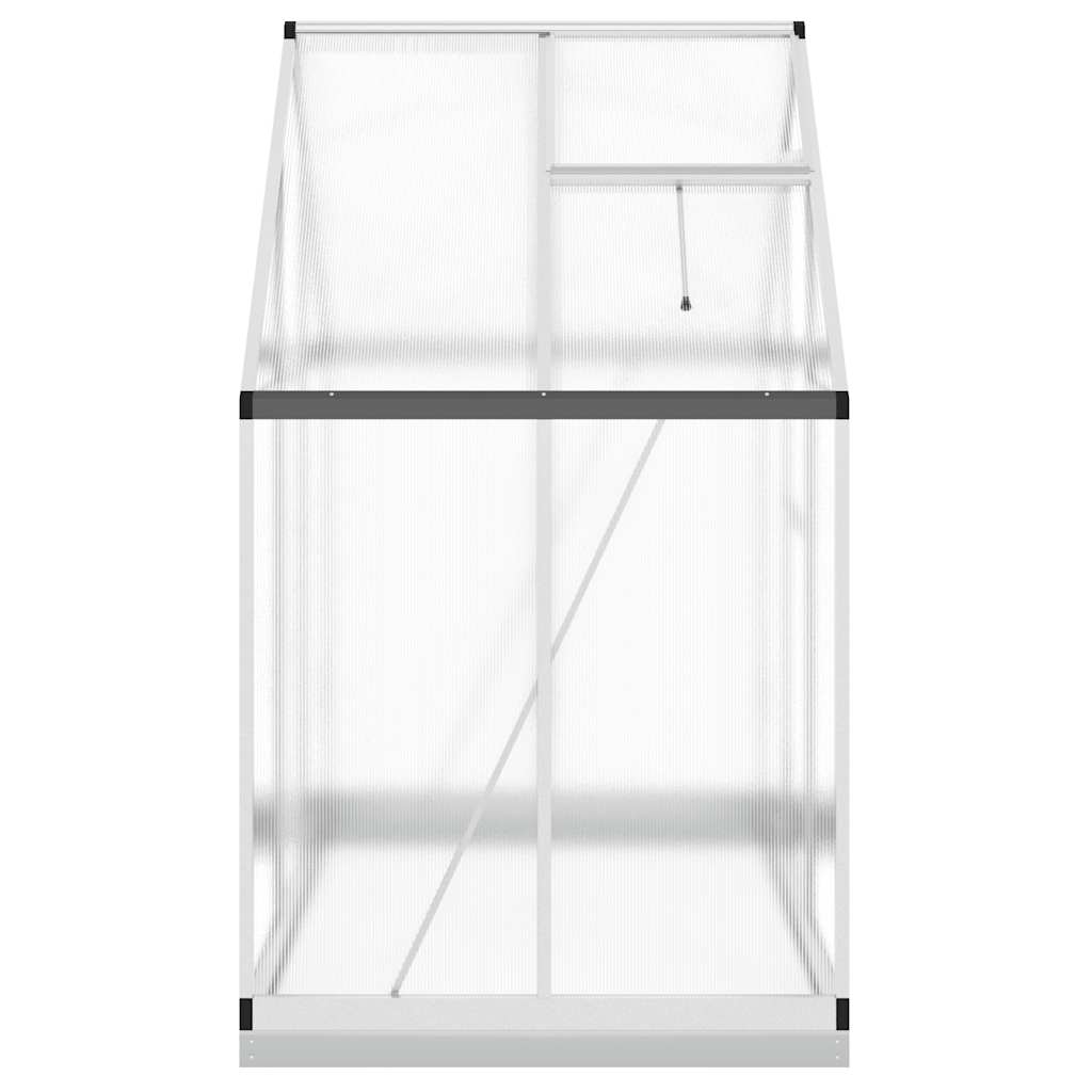 Greenhouse with Foundation Frame Silver 169 x 114 x 202 cm Aluminum