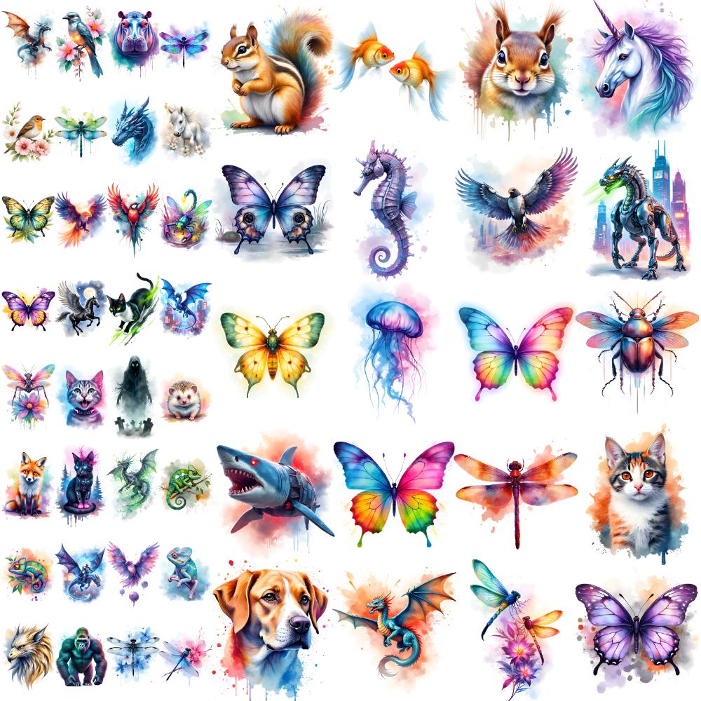 28 Stück Temporäre Tattoos Temporäre Tattoo-Aufkleber Igel Einhorn Seepferdchen Für Schultern Arme Mädchen