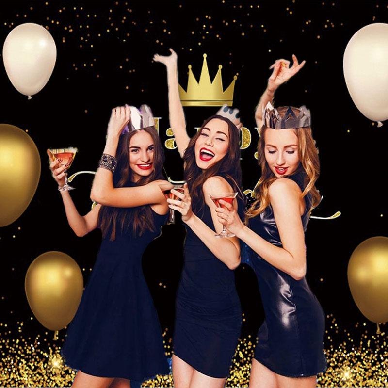 Grattis på födelsedagen Bakgrund Banner Bakgrund Tyg rekvisita Party Dekorera