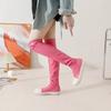Fashion Women's Over-the-knee Boots Sexy Women Stretch Tight Boots Flat Thick Bottom Black Women's Thigh High Boots