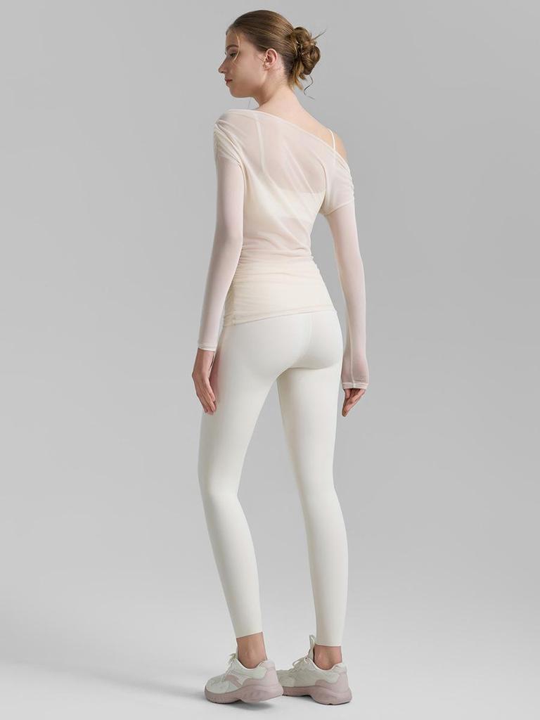 Autumn Yoga Set: Women's High-End Lycra Mesh Two-Piece with No-Show Seams