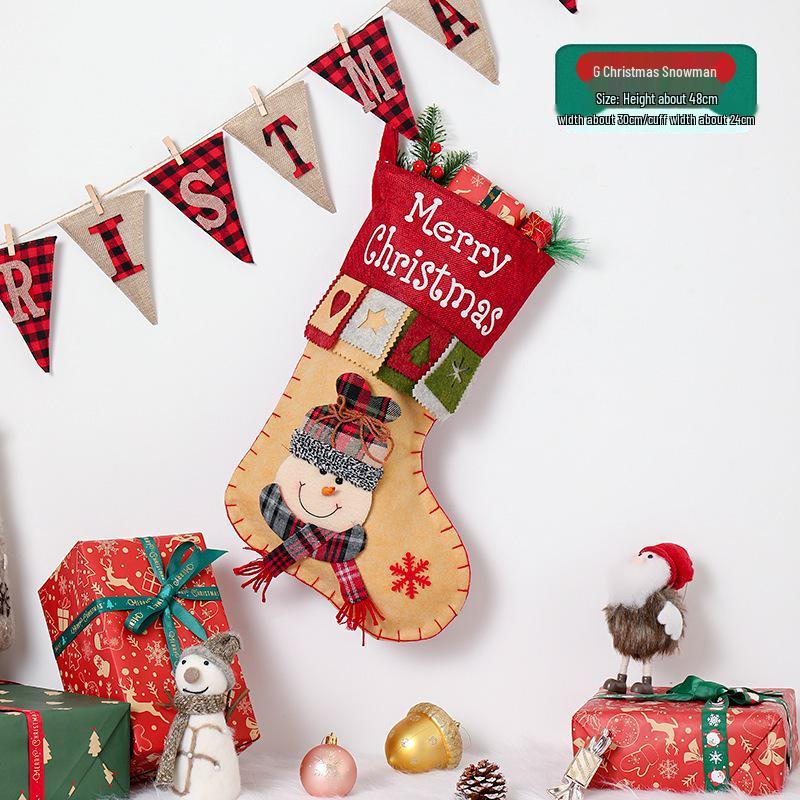 Santa Claus Christmas Stocking Candy Bag for Decorations