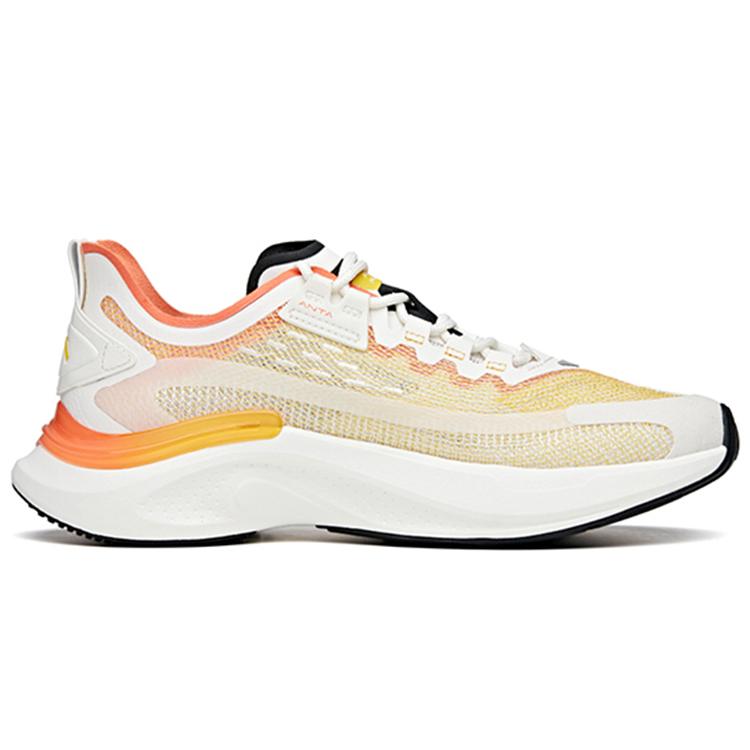 New Anta Fast Cushioned Slip Resistant Abrasion Resistant Low Top Running Shoes Men's White Orange 912125536-2