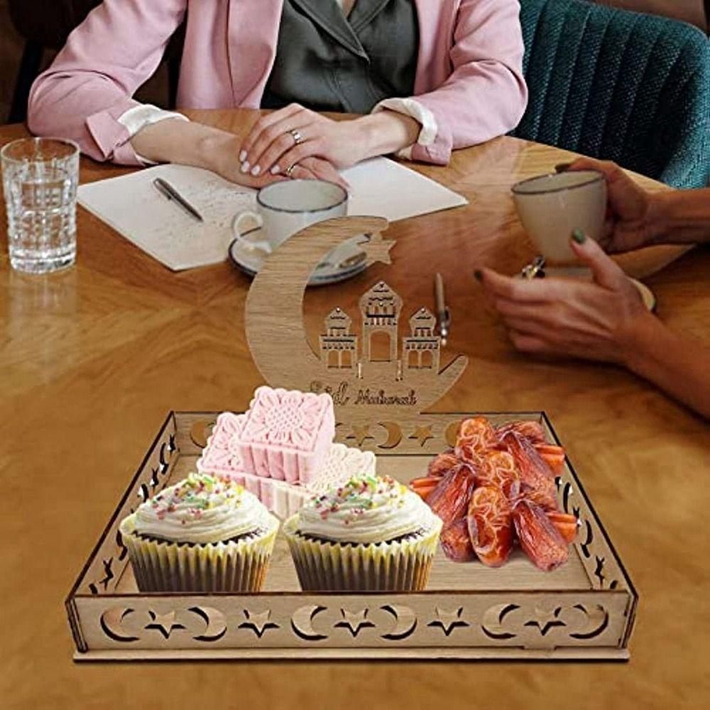 Star Eid Mubarak Cake Display Ramadan Home Decoration Party Supplies Food Tray Ornament Food Holder