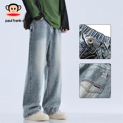 Men's American Retro Washed Loose Straight Leg Jeans