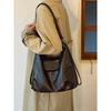Borsa a Spalla Doppia in Morbida Pelle Retro, Borsa a Spalla Singola Grande Capacità, Semplice Borsa a Tracolla da Pendolare