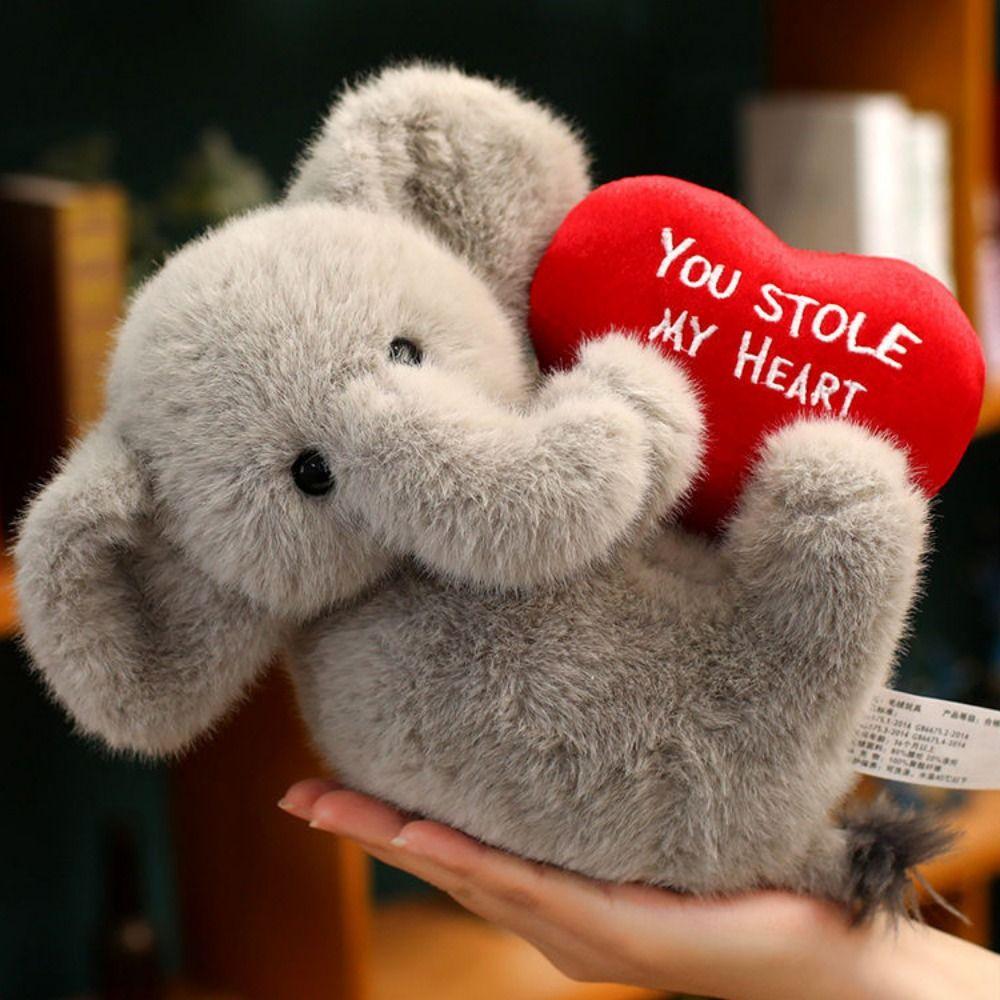 Embrace Love LOVE Heart Elephant Stuffed Toy Pig Infant Plush Elephant Toy Wedding Party Decor