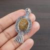 Natural Fossil Coral Gemstone 925 Sterling Silver Jewelry Designer Pendant 2.15" AJP-2111