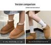 Sangpo Snow Boots: Unisex Sheepskin Fur, Waterproof, Non-Slip, Thick-Soled, Warm Cotton for Autumn/Winter.