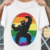 Muscular Furry Bara Bear Dancing T-Shirt, LGBTQ Furry Muscle Bearsona Tee, Gay Fursona Gift