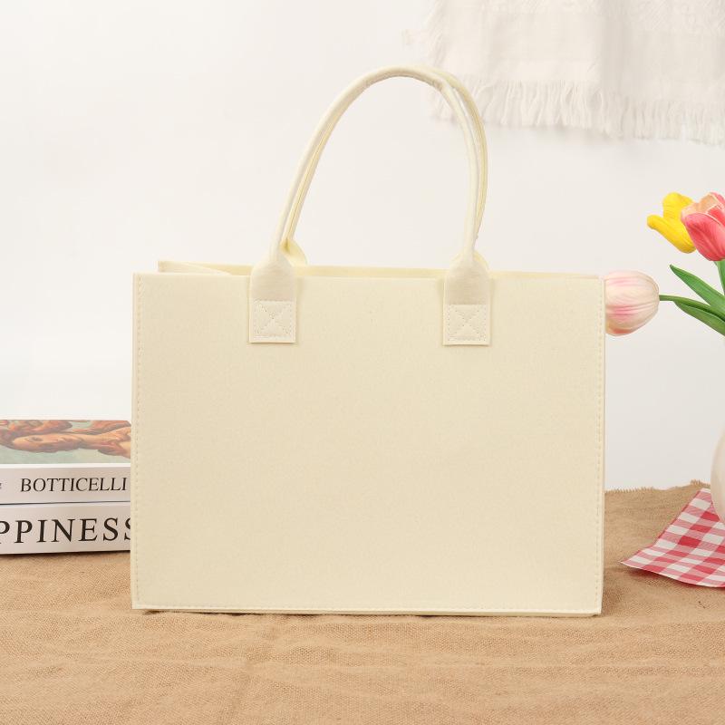 Custom Logo Felt Tote Bag - Large Capacity, Commute-Friendly, Xiaohongshu Style