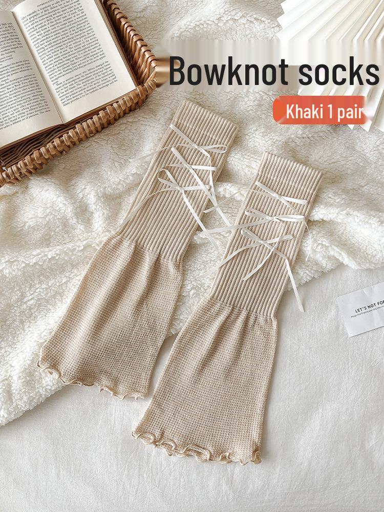 Y2K Summer Thin Women's Knee-High Socks - White, Leg-Shaping JK Style for Spring/Autumn