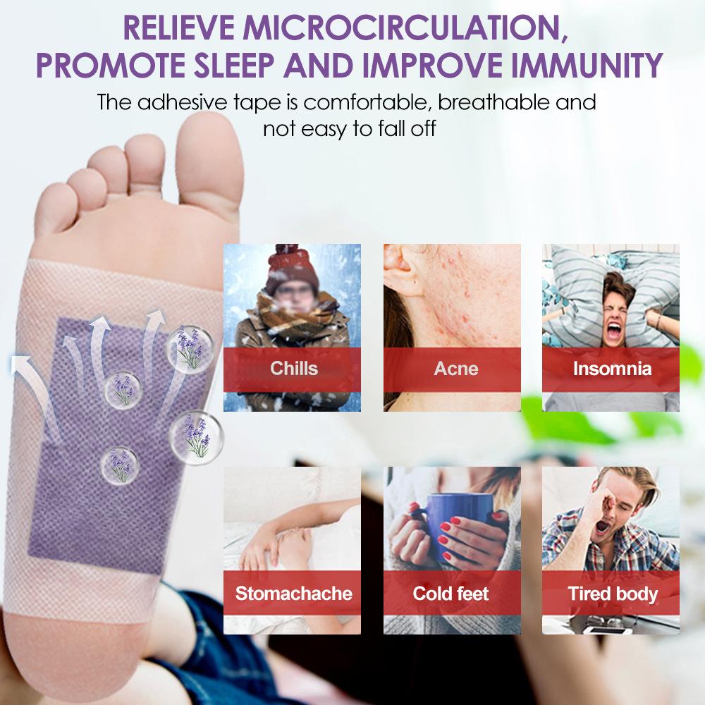 Sumifun 12/50 PCS Lavender Detox Foot Patches Relieving Foot Fatigue Effective Improve Sleep Quality Health Organic Detox Relax Foot Care Tool