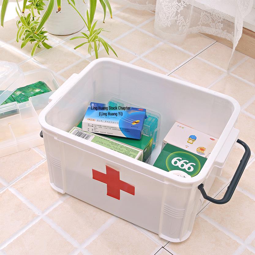 Large Multi-Layer Family First Aid Kit: Portable Emergency Medicine Storage Box