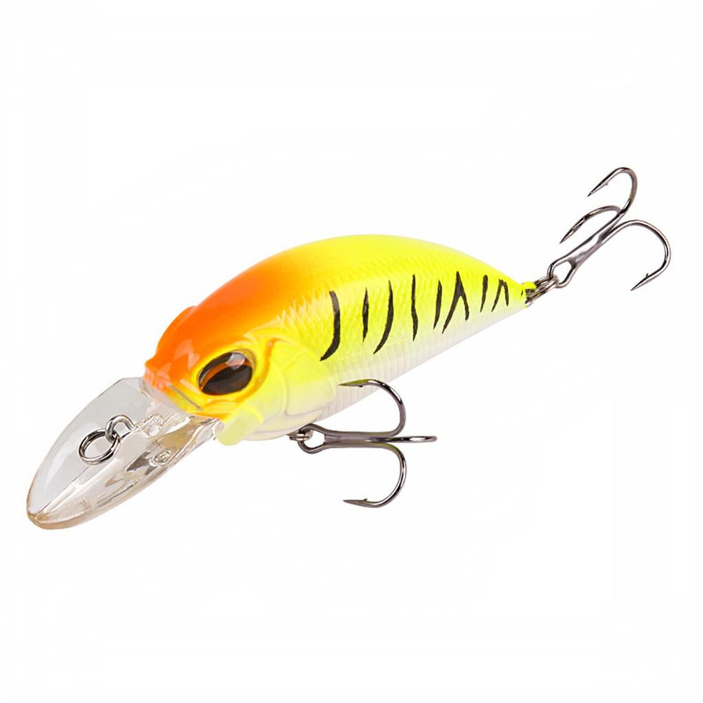 Body Floating Crankbait with Rattle Beads and Treble Hooks, Long Fishing