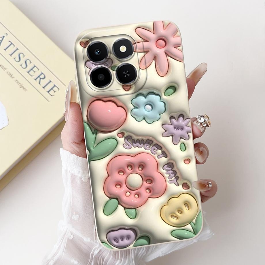For Honor X6c Case New Fashion Cartoon Luxury Girly Painting Funda For Huawei Honor X6C X6 C X 6C Cover Matte Liquid Silicone