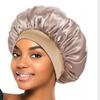 Solid color wide edge high elastic adult nightcap men's and women's fashion hair care beauty shower cap satin