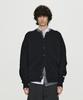 Heute Double Rib Crop Knit Cardigan (Black)