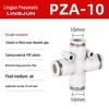 Pneumatic PU Quick Connect Three-Way Straight and Reducing Air Hose Adapter 4/6/8/10/12mm