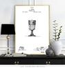 Knifes Forks Goblet Spoon Dinner Plate Print Poster Kitchen Dining Room Teaspoons Wall Picture Home Decor Canvas Painting No Frame