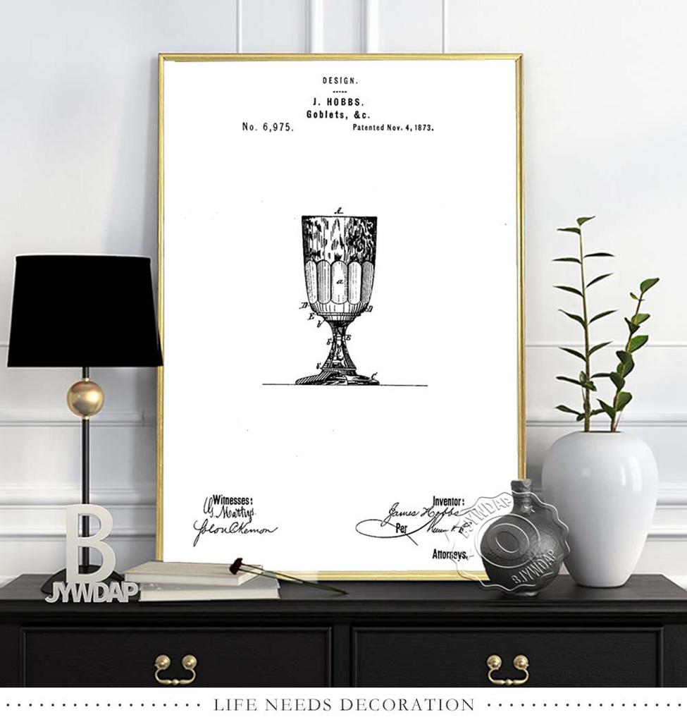 Knifes Forks Goblet Spoon Dinner Plate Print Poster Kitchen Dining Room Teaspoons Wall Picture Home Decor Canvas Painting No Frame