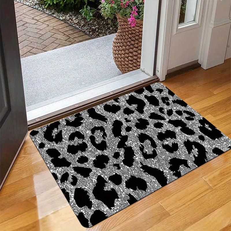 1 Stück Trendige und coole Leopardenmuster-Fußmatte, Geeignet für den Eingang Ihres Zuhauses. Fußmatte mit Druckmuster für Decora Indoor