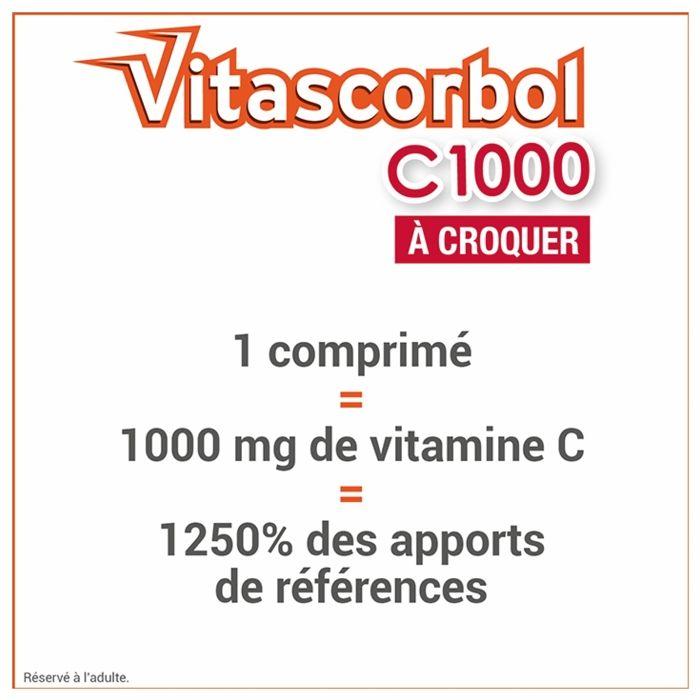 Vitascorbol Vitamine C 1000 2 X 20 Comprimés À Croquer