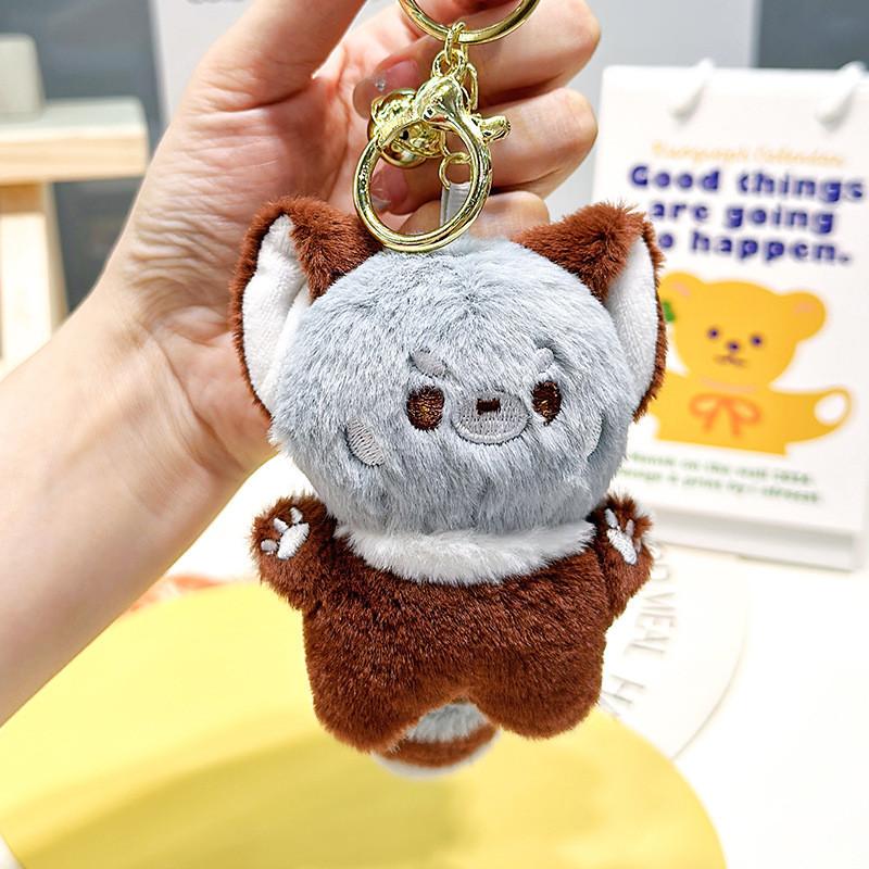 And Colorful Cute Jinnew Plush Panda Keychain Fun Cartoon Animal Keyring Accessory