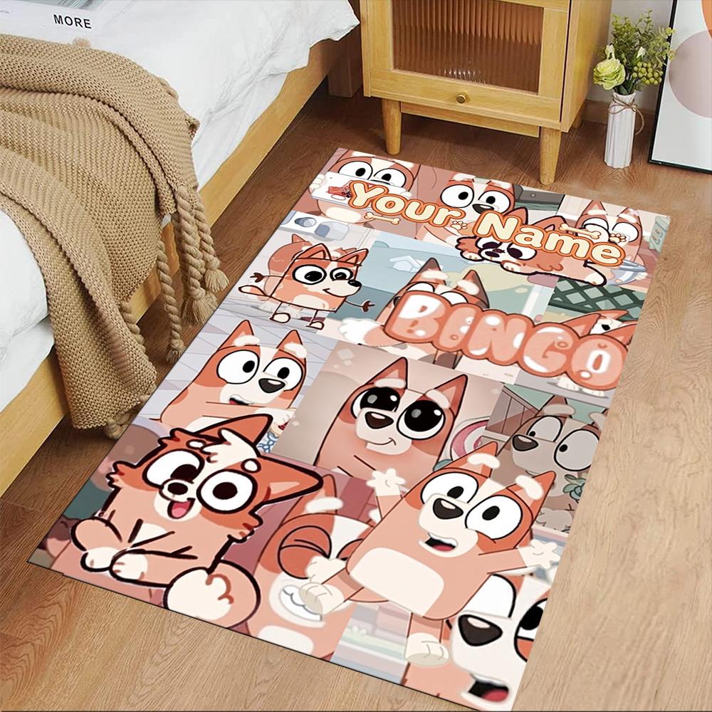 Bluey Customize Your Name Floor Rug Office Rug Perfect for Study room Balcony Kitchen Game Room Anti-slip Rug Decorate Offices