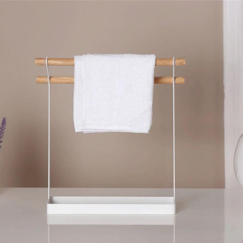Double Bar Vertical Towel Holder Stable Washcloth Dishcloth Hanger Towel Drying Rack  for Home
