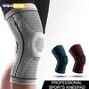 1 Stück Silikon-Knieschoner mit Riemen Patella Medialer Halt Meniskus Kompressions-Kniebandagen für Laufen Sport Knieschutz