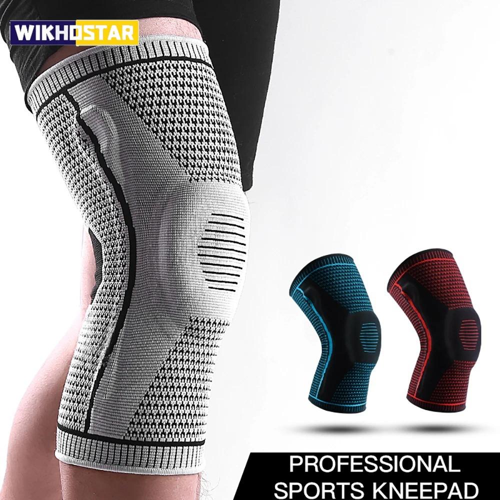 1PC Silicone Knee Pads Strap Patella Medial Support Meniscus Compression Knee Braces for Running Sport Knee Protection