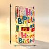 Print new HAPPY replaceable pattern luminous ornament candle 7.5 electronic candle