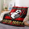 1PC Custom Name Afc Bournemouth Patterned Flannel Blanket Suitable For All Seasons for Home Decor Warmth and Comfort Gifts Holiday Present
