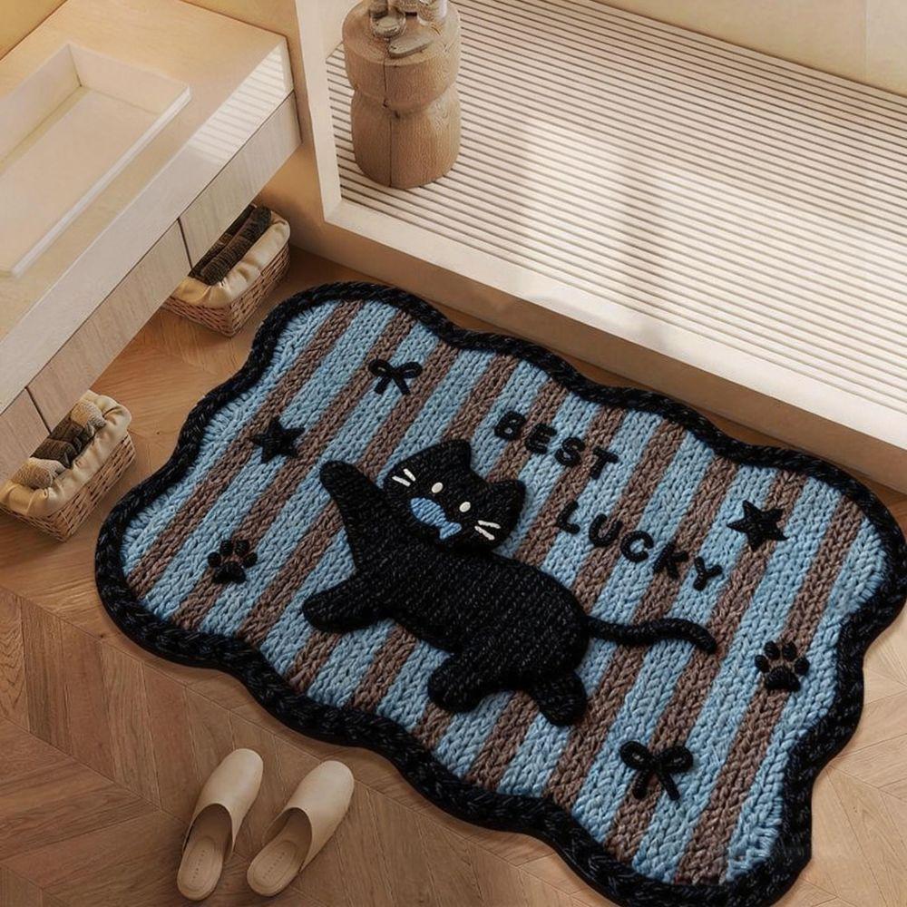 Durable 40*60cm Bath Mat Dirt-scraping Surface Water Absorption Pony Door Mat Household Washable Doormat Home Decoration
