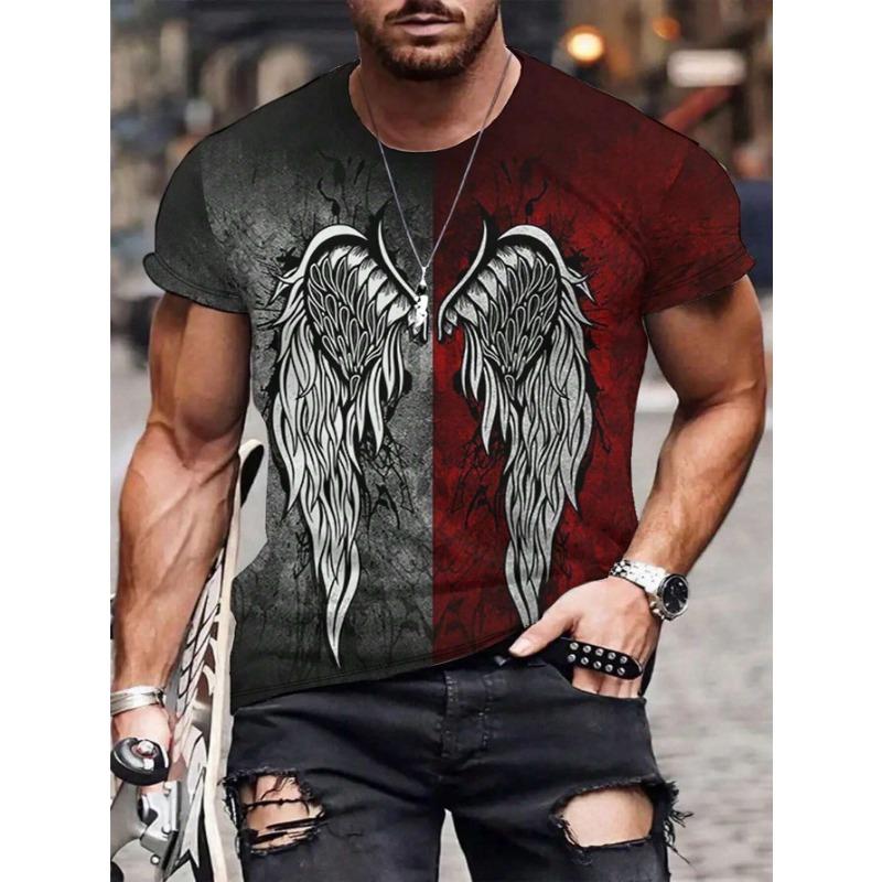 

Модная мужская футболка, винтажная футболка с принтом черепа, футболка с коротким рукавом в стиле Харадзюку, повседневная мужская футболка с круглым вырезом 5XL