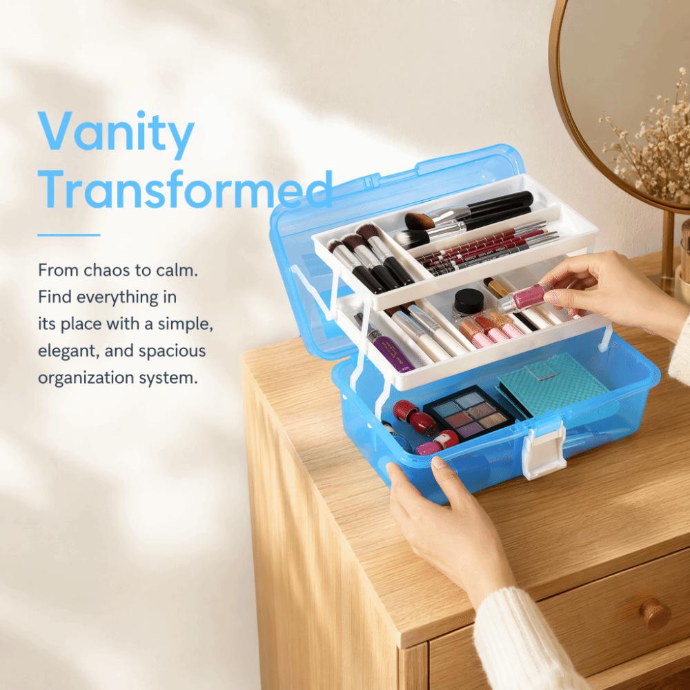 Portable Nail Art Storage Box With Handle Buckle Art Supply Organizer For Makeup Nail Decoration