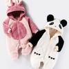Fleece Romper Baby Long Sleeve Jumpsuit Autumn Baby Boys Girls Rompers Hooded Warm Cloth