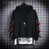 Men's 2021 Autumn Korean Style Hooded Hip-Hop Sweatshirt with Zipper and Ribbon Detailing