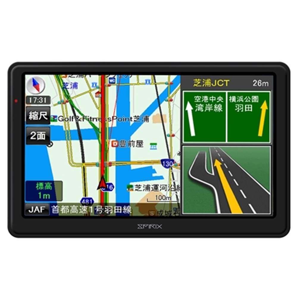 SPIRIX Car Navigation System with Dash Free Map Latest 2018 Map Integrated Navigation and Dash Cam SX-REC87P 7-inch Cam, One-Seg, 3-Year Updates,