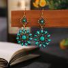 Bohemian Vintage Round Drop Dangle Earrings For Women Jewelry Acrylic Hollow Geometric Boho Wedding Earring Boucle Oreille Femme