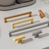 Zinc Alloy Handles for Furniture Minimalism Handles for Cabinets and Drawers Bedroom Wardrobe Cabinet Door Shoe Cabinets Pulls