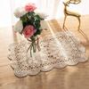 Eiyye Handmade Rectangle Doilies, 2-Piece Handmade Crochet Cotton Doilies Lace Table Crochet Placemats Coaster 10.6x16.9 inch (Beige)