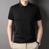Frühlings- und Sommer-Herren-POLO-Shirts Kurzarm Maulbeerseide Einfarbig T-Shirts für junge und mittelalte Menschen