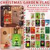 Vánoční zahradní vlajky Sváteční párty dekorace Zahradní vlajky Zelení duchové Lněné Oboustranné Zahradní vlajky